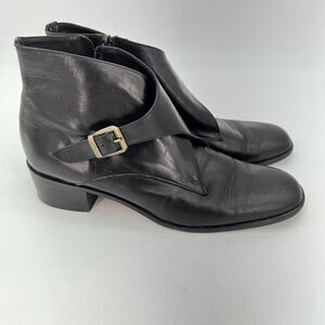 Talbots Italian Leather Black Monk Strap Boot Women’s Size 10N